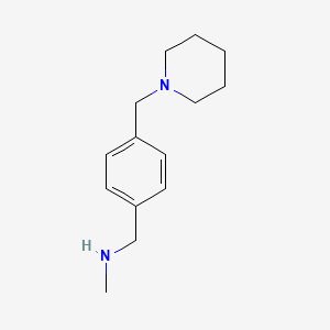 molecular formula C14H22N2 B3158659 N-methyl-1-[4-(piperidin-1-ylmethyl)phenyl]methanamine CAS No. 859915-28-9