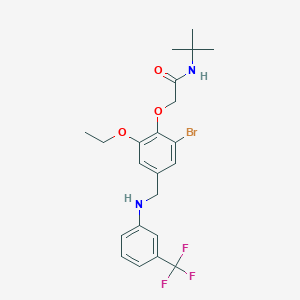 molecular formula C22H26BrF3N2O3 B315866 2-(2-bromo-6-ethoxy-4-{[3-(trifluoromethyl)anilino]methyl}phenoxy)-N-(tert-butyl)acetamide 