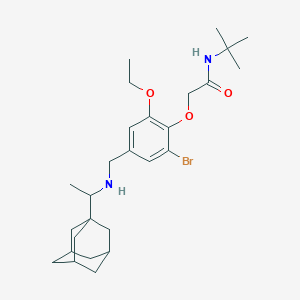 molecular formula C27H41BrN2O3 B315868 2-[4-({[1-(1-adamantyl)ethyl]amino}methyl)-2-bromo-6-ethoxyphenoxy]-N-(tert-butyl)acetamide 