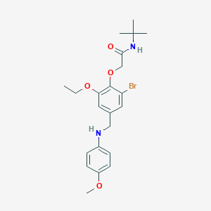 2-{2-bromo-6-ethoxy-4-[(4-methoxyanilino)methyl]phenoxy}-N-(tert-butyl)acetamide