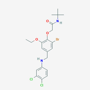 molecular formula C21H25BrCl2N2O3 B315874 2-(2-bromo-4-{[(3,4-dichlorophenyl)amino]methyl}-6-ethoxyphenoxy)-N-tert-butylacetamide 