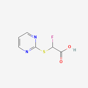 2-Fluoro-2-(2-pyrimidinylsulfanyl)acetic acid