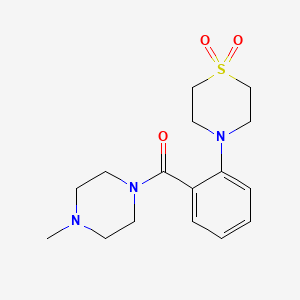 molecular formula C16H23N3O3S B3158748 4-{2-[(4-Methylpiperazino)carbonyl]phenyl}-1lambda~6~,4-thiazinane-1,1-dione CAS No. 860610-39-5