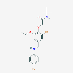 molecular formula C21H26Br2N2O3 B315875 2-{2-bromo-4-[(4-bromoanilino)methyl]-6-ethoxyphenoxy}-N-(tert-butyl)acetamide 