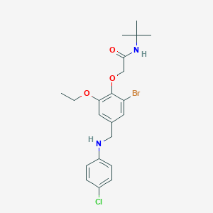 2-{2-bromo-4-[(4-chloroanilino)methyl]-6-ethoxyphenoxy}-N-(tert-butyl)acetamide
