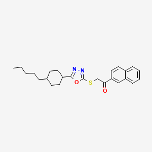 molecular formula C25H30N2O2S B3158769 1-(2-Naphthyl)-2-{[5-(4-pentylcyclohexyl)-1,3,4-oxadiazol-2-yl]sulfanyl}-1-ethanone CAS No. 860611-00-3