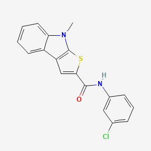 molecular formula C18H13ClN2OS B3158784 N-(3-chlorophenyl)-8-methyl-8H-thieno[2,3-b]indole-2-carboxamide CAS No. 860611-33-2