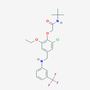 molecular formula C22H26ClF3N2O3 B315879 N-(tert-butyl)-2-(2-chloro-6-ethoxy-4-{[3-(trifluoromethyl)anilino]methyl}phenoxy)acetamide 