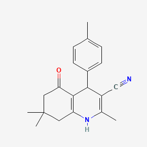 molecular formula C20H22N2O B3158801 2,7,7-Trimethyl-4-(4-methylphenyl)-5-oxo-1,4,5,6,7,8-hexahydro-3-quinolinecarbonitrile CAS No. 860611-67-2