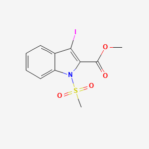molecular formula C11H10INO4S B3158809 methyl 3-iodo-1-(methylsulfonyl)-1H-indole-2-carboxylate CAS No. 860611-85-4