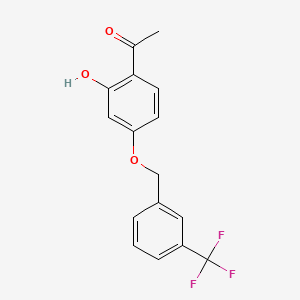 molecular formula C16H13F3O3 B3158815 1-(2-Hydroxy-4-{[3-(trifluoromethyl)benzyl]oxy}phenyl)-1-ethanone CAS No. 860611-86-5