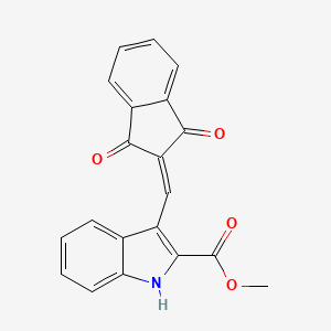 molecular formula C20H13NO4 B3158824 methyl 3-[(1,3-dioxo-1,3-dihydro-2H-inden-2-yliden)methyl]-1H-indole-2-carboxylate CAS No. 860611-90-1