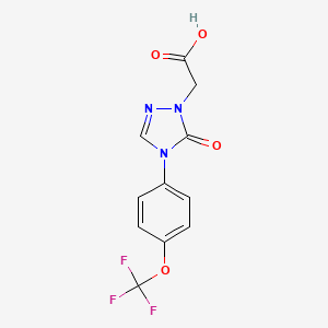molecular formula C11H8F3N3O4 B3158828 2-{5-oxo-4-[4-(trifluoromethoxy)phenyl]-4,5-dihydro-1H-1,2,4-triazol-1-yl}acetic acid CAS No. 860612-21-1