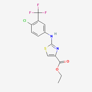 molecular formula C13H10ClF3N2O2S B3158835 Ethyl 2-[4-chloro-3-(trifluoromethyl)anilino]-1,3-thiazole-4-carboxylate CAS No. 860612-32-4