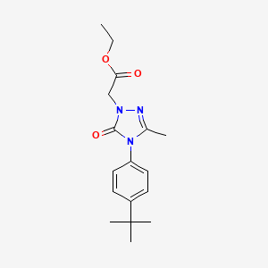 molecular formula C17H23N3O3 B3158844 ethyl 2-{4-[4-(tert-butyl)phenyl]-3-methyl-5-oxo-4,5-dihydro-1H-1,2,4-triazol-1-yl}acetate CAS No. 860612-53-9