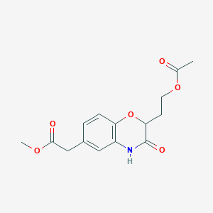 molecular formula C15H17NO6 B3158861 methyl 2-{2-[2-(acetyloxy)ethyl]-3-oxo-3,4-dihydro-2H-1,4-benzoxazin-6-yl}acetate CAS No. 860648-55-1