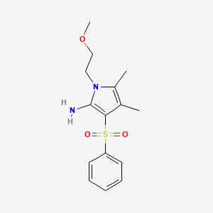 molecular formula C15H20N2O3S B3158875 1-(2-methoxyethyl)-4,5-dimethyl-3-(phenylsulfonyl)-1H-pyrrol-2-amine CAS No. 860648-70-0