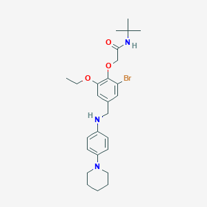 molecular formula C26H36BrN3O3 B315889 2-(2-bromo-6-ethoxy-4-{[4-(1-piperidinyl)anilino]methyl}phenoxy)-N-(tert-butyl)acetamide 