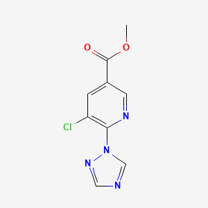 molecular formula C9H7ClN4O2 B3158915 methyl 5-chloro-6-(1H-1,2,4-triazol-1-yl)nicotinate CAS No. 860649-43-0