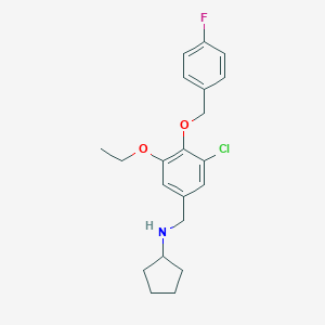 molecular formula C21H25ClFNO2 B315892 N-{3-chloro-5-ethoxy-4-[(4-fluorobenzyl)oxy]benzyl}-N-cyclopentylamine 