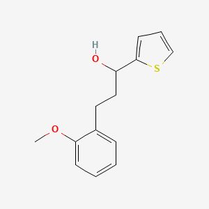 molecular formula C14H16O2S B3158927 3-(2-Methoxyphenyl)-1-(2-thienyl)-1-propanol CAS No. 860650-19-7