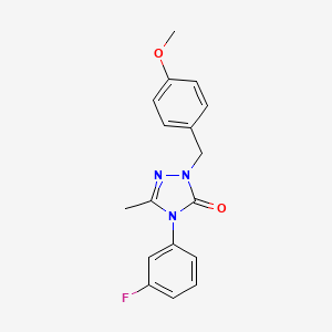 molecular formula C17H16FN3O2 B3158934 4-(3-fluorophenyl)-2-(4-methoxybenzyl)-5-methyl-2,4-dihydro-3H-1,2,4-triazol-3-one CAS No. 860650-62-0