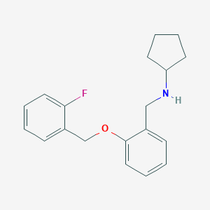 molecular formula C19H22FNO B315894 N-{2-[(2-fluorobenzyl)oxy]benzyl}cyclopentanamine 