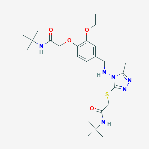 molecular formula C24H38N6O4S B315895 N-(tert-butyl)-2-{[4-({4-[2-(tert-butylamino)-2-oxoethoxy]-3-ethoxybenzyl}amino)-5-methyl-4H-1,2,4-triazol-3-yl]sulfanyl}acetamide 