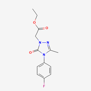 molecular formula C13H14FN3O3 B3158956 ethyl 2-[4-(4-fluorophenyl)-3-methyl-5-oxo-4,5-dihydro-1H-1,2,4-triazol-1-yl]acetate CAS No. 860651-06-5