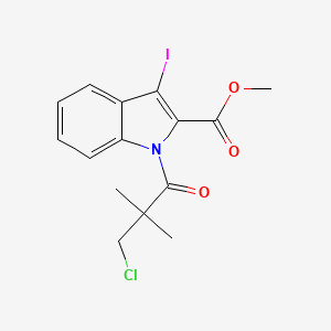 molecular formula C15H15ClINO3 B3158966 methyl 1-(3-chloro-2,2-dimethylpropanoyl)-3-iodo-1H-indole-2-carboxylate CAS No. 860651-34-9