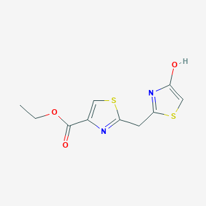 molecular formula C10H10N2O3S2 B3158975 Ethyl 2-[(4-hydroxy-1,3-thiazol-2-yl)methyl]-1,3-thiazole-4-carboxylate CAS No. 860651-48-5