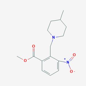 molecular formula C15H20N2O4 B3158994 Methyl 2-[(4-methylpiperidino)methyl]-3-nitrobenzenecarboxylate CAS No. 860784-15-2
