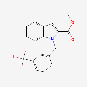 molecular formula C18H14F3NO2 B3159015 methyl 1-[3-(trifluoromethyl)benzyl]-1H-indole-2-carboxylate CAS No. 860785-06-4