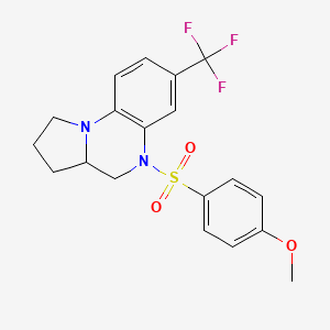 molecular formula C19H19F3N2O3S B3159047 methyl 4-{[7-(trifluoromethyl)-2,3,3a,4-tetrahydropyrrolo[1,2-a]quinoxalin-5(1H)-yl]sulfonyl}phenyl ether CAS No. 860785-72-4