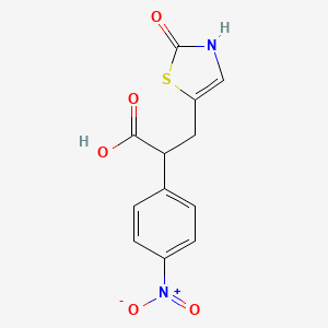 molecular formula C12H10N2O5S B3159063 3-(2-Hydroxy-1,3-thiazol-5-yl)-2-(4-nitrophenyl)propanoic acid CAS No. 860786-09-0