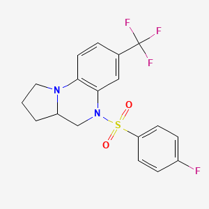 5-[(4-Fluorophenyl)sulfonyl]-7-(trifluoromethyl)-1,2,3,3a,4,5-hexahydropyrrolo[1,2-a]quinoxaline