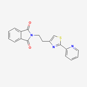 molecular formula C18H13N3O2S B3159074 2-{2-[2-(pyridin-2-yl)-1,3-thiazol-4-yl]ethyl}-2,3-dihydro-1H-isoindole-1,3-dione CAS No. 860786-83-0