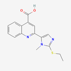 molecular formula C16H15N3O2S B3159093 2-[2-(ethylsulfanyl)-1-methyl-1H-imidazol-5-yl]-4-quinolinecarboxylic acid CAS No. 860787-97-9
