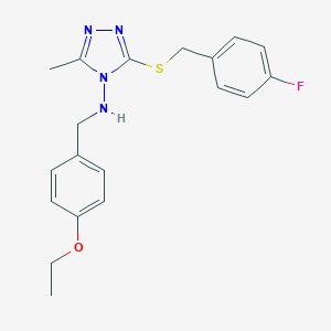 molecular formula C19H21FN4OS B315911 N-(4-ethoxybenzyl)-3-[(4-fluorobenzyl)sulfanyl]-5-methyl-4H-1,2,4-triazol-4-amine 