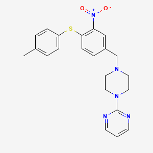 2-(4-{4-[(4-Methylphenyl)sulfanyl]-3-nitrobenzyl}piperazino)pyrimidine
