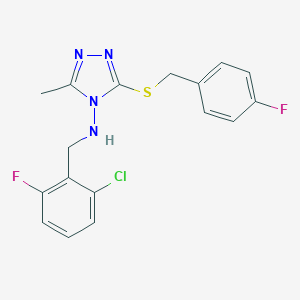molecular formula C17H15ClF2N4S B315913 N-(2-chloro-6-fluorobenzyl)-N-{3-[(4-fluorobenzyl)sulfanyl]-5-methyl-4H-1,2,4-triazol-4-yl}amine 