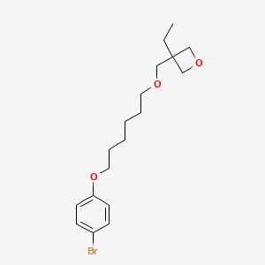 molecular formula C18H27BrO3 B3159133 Oxetane, 3-[[[6-(4-bromophenoxy)hexyl]oxy]methyl]-3-ethyl- CAS No. 860815-31-2
