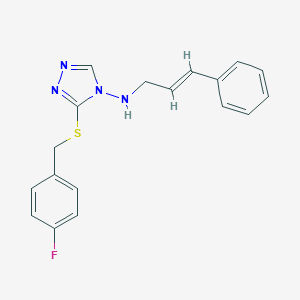 3-[(4-fluorophenyl)methylsulfanyl]-N-[(E)-3-phenylprop-2-enyl]-1,2,4-triazol-4-amine