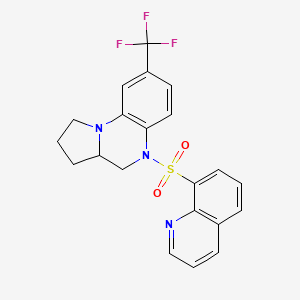 molecular formula C21H18F3N3O2S B3159165 5-(8-Quinolinylsulfonyl)-8-(trifluoromethyl)-1,2,3,3a,4,5-hexahydropyrrolo[1,2-a]quinoxaline CAS No. 861207-21-8