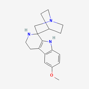 molecular formula C18H23N3O B3159179 6'-甲氧基-2',3',4',9'-四氢-4-氮杂螺[双环[2.2.2]辛烷-2,1'-吡啶[3,4-b]吲哚] CAS No. 861207-95-6