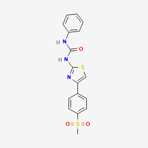 molecular formula C17H15N3O3S2 B3159183 N-{4-[4-(methylsulfonyl)phenyl]-1,3-thiazol-2-yl}-N'-phenylurea CAS No. 861208-02-8