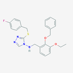 molecular formula C25H25FN4O2S B315919 N-[2-(benzyloxy)-3-ethoxybenzyl]-3-[(4-fluorobenzyl)sulfanyl]-4H-1,2,4-triazol-4-amine 