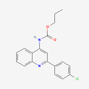 molecular formula C19H17ClN2O2 B3159198 propyl N-[2-(4-chlorophenyl)quinolin-4-yl]carbamate CAS No. 861208-65-3