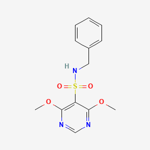 molecular formula C13H15N3O4S B3159199 N-benzyl-4,6-dimethoxy-5-pyrimidinesulfonamide CAS No. 861208-72-2