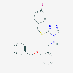 molecular formula C23H21FN4OS B315920 N-[2-(benzyloxy)benzyl]-3-[(4-fluorobenzyl)sulfanyl]-4H-1,2,4-triazol-4-amine 